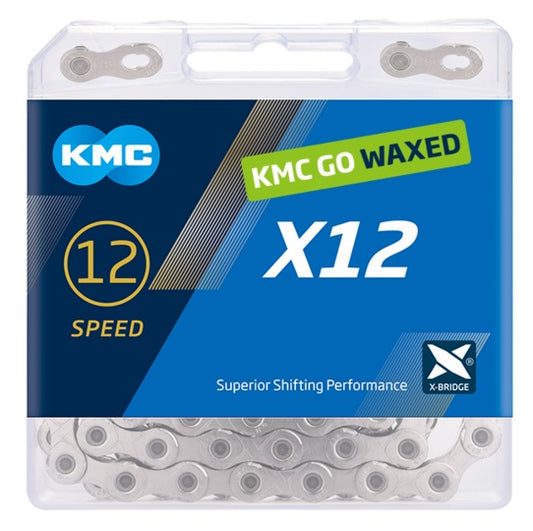 KMC | Cadena X12 Box Waxed 12v 126 Eslabones -silver