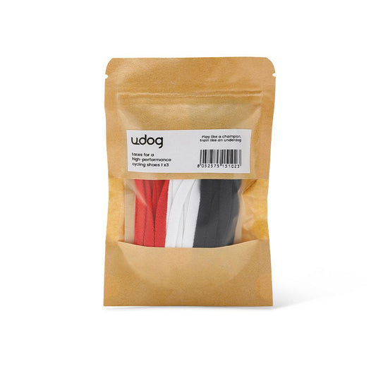 UDOG | Cordones de zapatillas MILD 3 pares negro/blanco/rojo