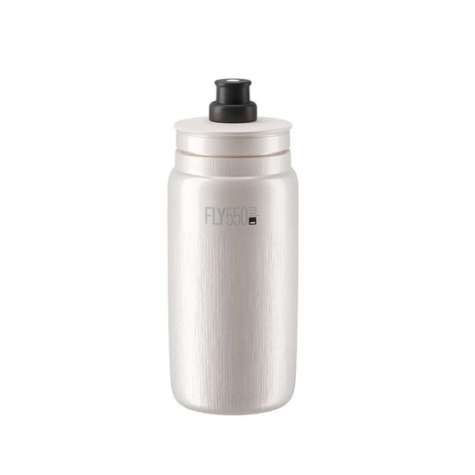 ELITE | Bidón de ciclismo FLY TEX 550ml -blanco perla