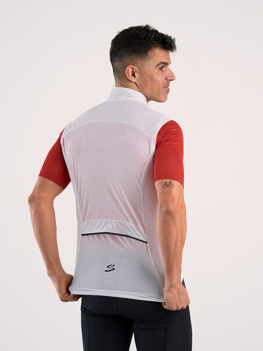 SPIUK | Chaleco cortavientos de Verano ANATOMIC blanco