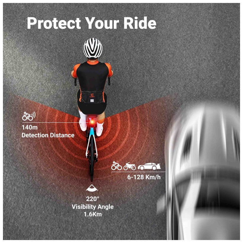 COOSPO | Luz trasera inteligente con radar TR70