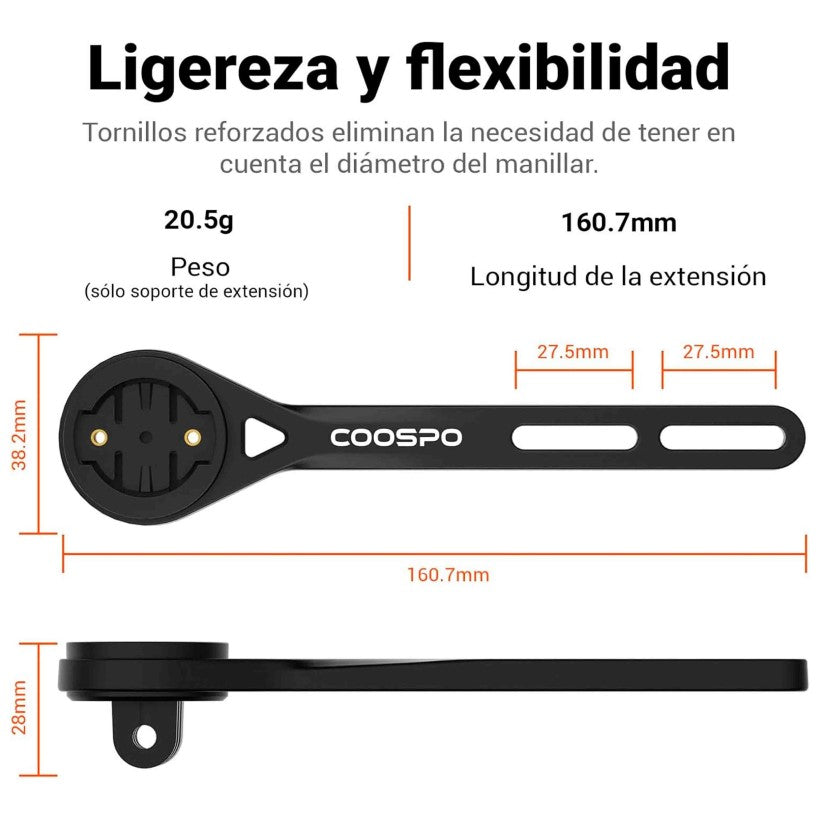 COOSPO | Soporte GPS para manillar Aero compatible Garmin-Wahoo-Bryton-iGPSPORT-COOSPO