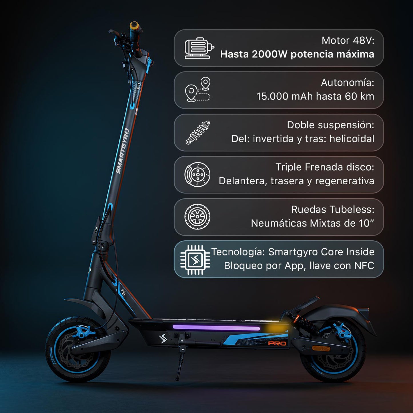 SMARTGYRO | Patinete eléctrico K5 PRO Certificado DGT