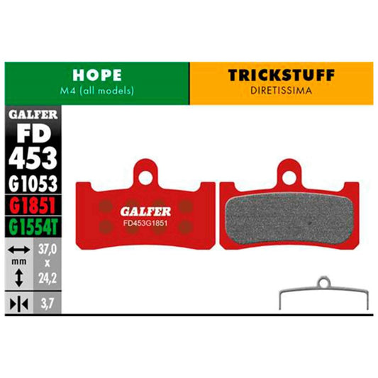 GALFER | Pastillas de Freno ADVANCED compatible Hope (FD453G1851)