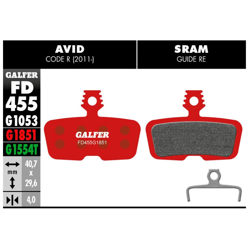 GALFER | Pastillas de Freno ADVANCED compatible Avid-Sram (FD455G1851)