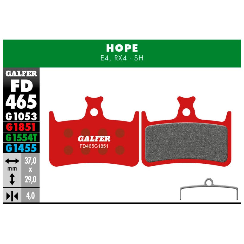 GALFER | Pastillas de Freno ADVANCED compatible Hope (FD465G1851)