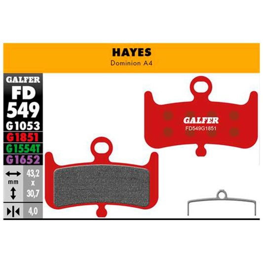 GALFER | Pastillas de Freno ADVANCED compatible Hayes (FD549G1851)