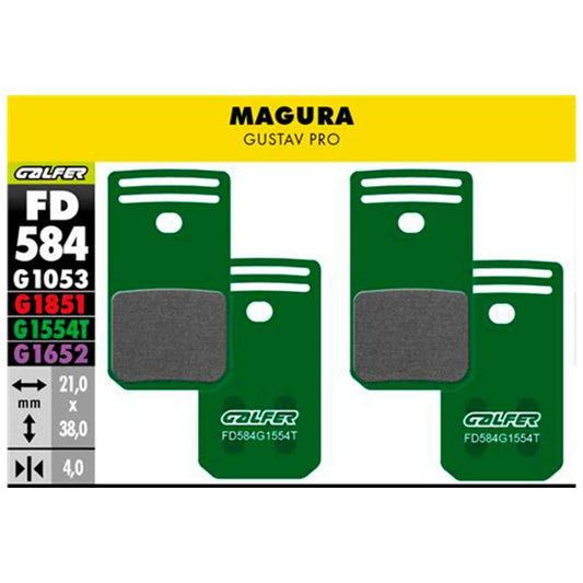 GALFER | Pastillas de Freno PRO compatible Magura GUSTAV PRO (FD584G1554T)