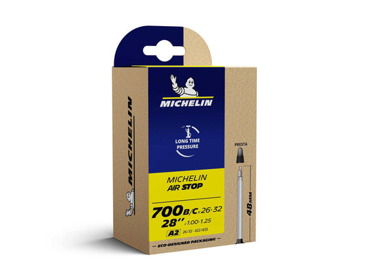 MICHELIN | Cámara A2 Airstop 28x1.00-1.25 Válvula Presta 48mm (26-32/622-635)