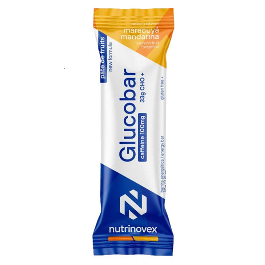 NUTRINOVEX | Barrita Energética GLUCOBAR 40g Maracuyá Mandarina con Cafeína 100mg (24 uds)