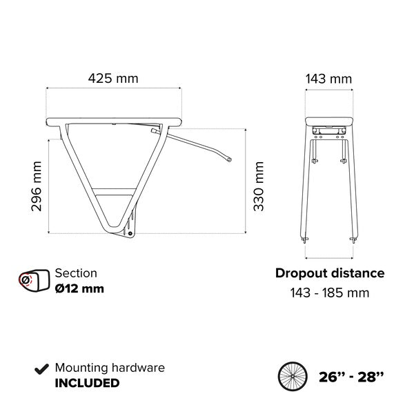 POLISPORT | Portaequipajes trasero compatible con sistema de anclaje MIK HD y CFS