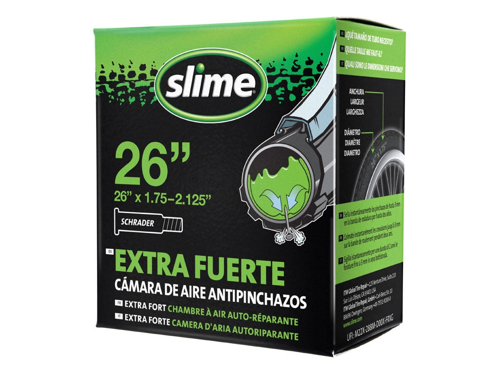 SLIME | Cámara de 26x1.75-2.125 Antipinchazos Válvula Schrader