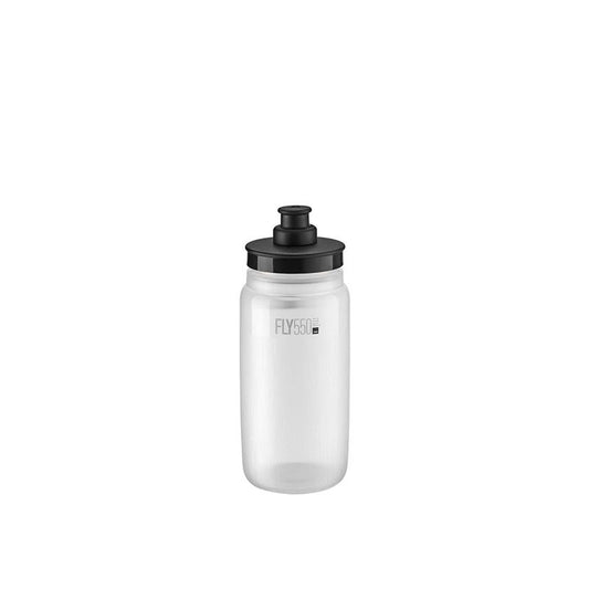 ELITE | Bidón de ciclismo FLY TEX 550ml -transparente negro
