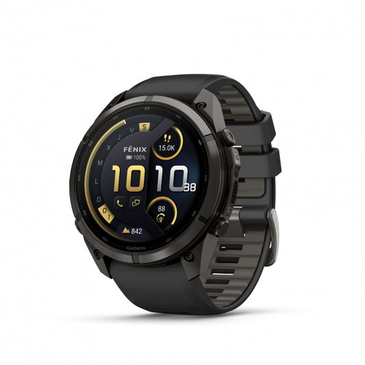 GARMIN | Fenix 9 Pro_inReach 51mm Amoled Titanio DLC gris carbon correa de silicona -negro