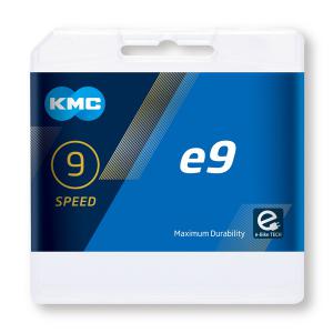 KMC e9 | Cadena e-Bike 9v 122 Eslabones (Plata)