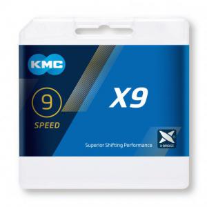 KMC X9 | Cadena 9v 114 Eslabones (Gris)