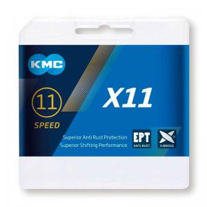 KMC X11 EPT | Cadena 11v 118 Eslabones (Plata)