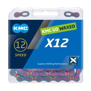 KMC | Cadena X12 Box Waxed 12v 126 Eslabones Azul Aurora